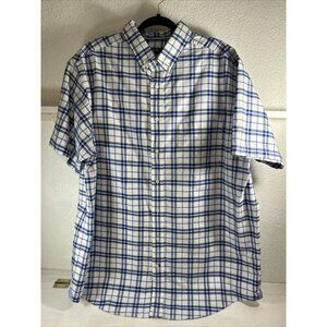 Cremieux Classic Mens Short Sleeve Shirt Blue Plaid Size 2XT